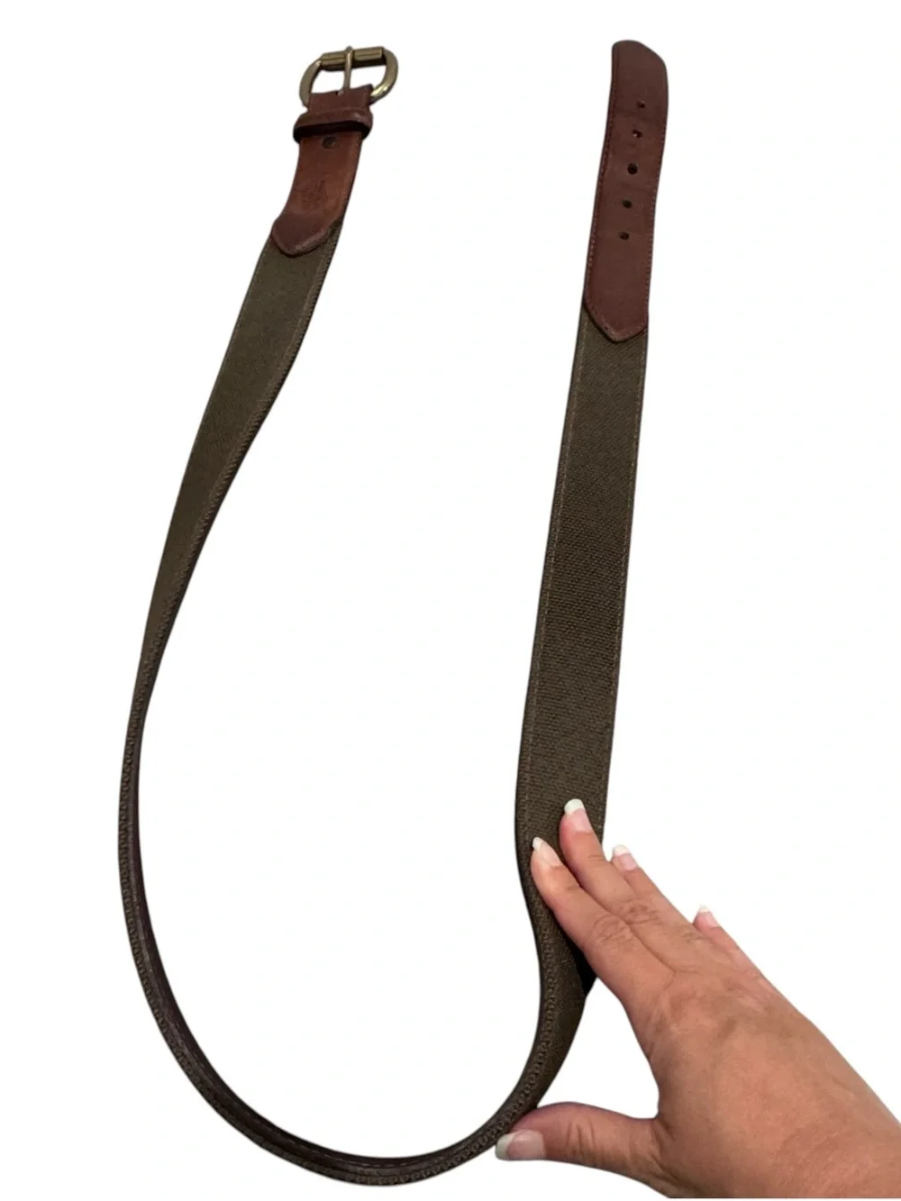 Red Wing Leather Belt Size 44 Brown Green Solid Brass 96544